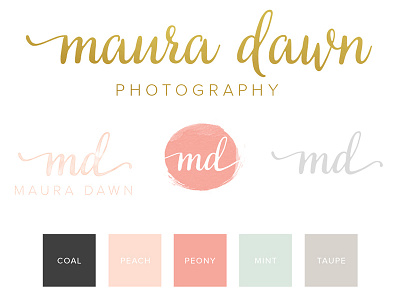 Branding // Maura Dawn Photography branding color palette logo secondary marks typography watercolor