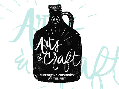 Arts and Craft: Supporting Creativity by the Pint arkansas arts festival beer and arts festival beer festival craft beer festival hand lettered handlettering ligatures logo music festival typography