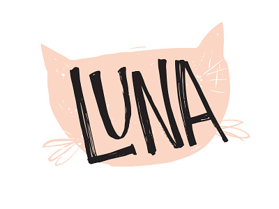 Luna Cat cat hand drawn hand drawn type hand lettered handlettering