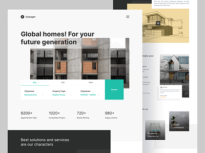 GUBUGAN - Home Property Landing Page agency apps branding clean consulting design home homepage landing page landingpage minimalist property solution ui ux website