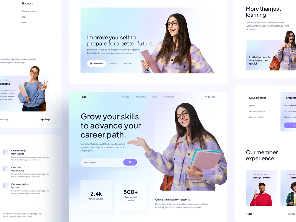 " Lori " - Learning Website by Anggii for Talkin Studio on Dribbble