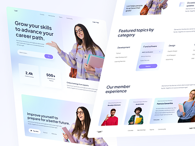 " Lori " - Learning Website class clean college courses design e-learning educate education homepage learning lesson online platform school student study teaching ui ux website