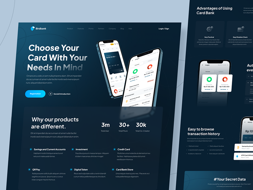 Birdbank - Banking Website by Anggii for Talkin Studio on Dribbble