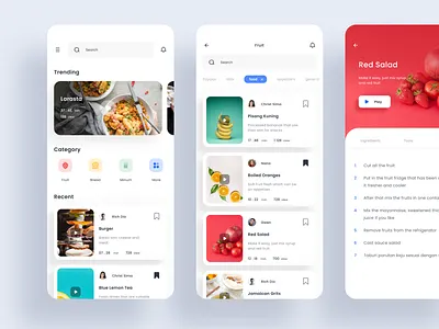 Food App app apps clean design eat food mobile recipe ui