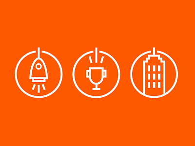 Rocket Trophy Skyscraper Icons