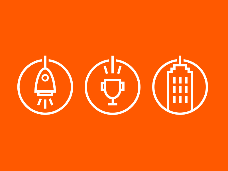Rocket Trophy Skyscraper Icons round lines icon winner building skyscraper cup trophy startup rocket