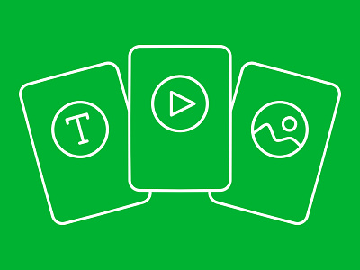 Cards cards file file types green icon image lines stack text video