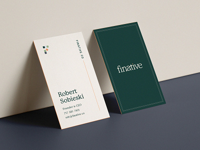 Finative — business cards branding business cards geometric identity logo mark monogram print