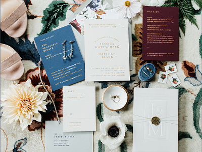 Jess + Matt — Wedding Suite gold foil letterpress print wedding wedding invitation wedding invite