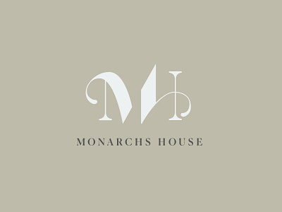 Monarchs House Logo Exploration branding canela logo mh monarch monogram serif