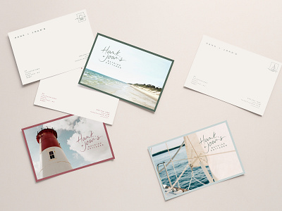 Cape Cod Postcards beach boat branding cape cod identity lighthouse logo nauset nautical postcards