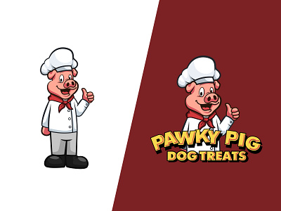 Pawky Pig mascot design