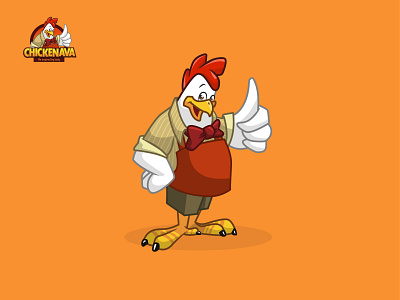 Chickenava Mascot Logo animal branding cartoon cartoon character character chicken cock food fried chicken hen illustration logo logodesign mascot mascot character mascot design mascot logo restaurant rooster