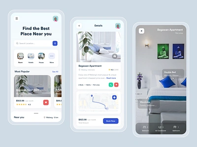 Sevva - Mobile Apps apartment app augmentedreality blue book branding design house ios minimal mobile app mobile ui product productdesign rent ui uidesign uiux ux uxdesign