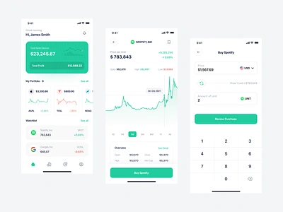 Stock Market - Mobile App app balance chart clean clean design design graph invest invest app investment ios market mobile app mobile invest mobile ui stock stock app ui user interface ux