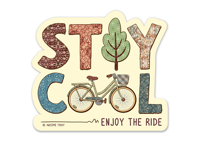 Let’s go ride bikes! abstract bicycle branding colorful decorative doodle fabric fractal go green illustration indonesia organic pattern design seamless pattern shop sticker surface design typography vector