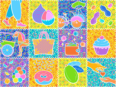 Dondong Opo Salak abstract artistic batik bicycle colorful decorative doodle fractal fruit graphic design illustration indonesia javanese organic ornament pattern design seamless pattern shop surface design vector