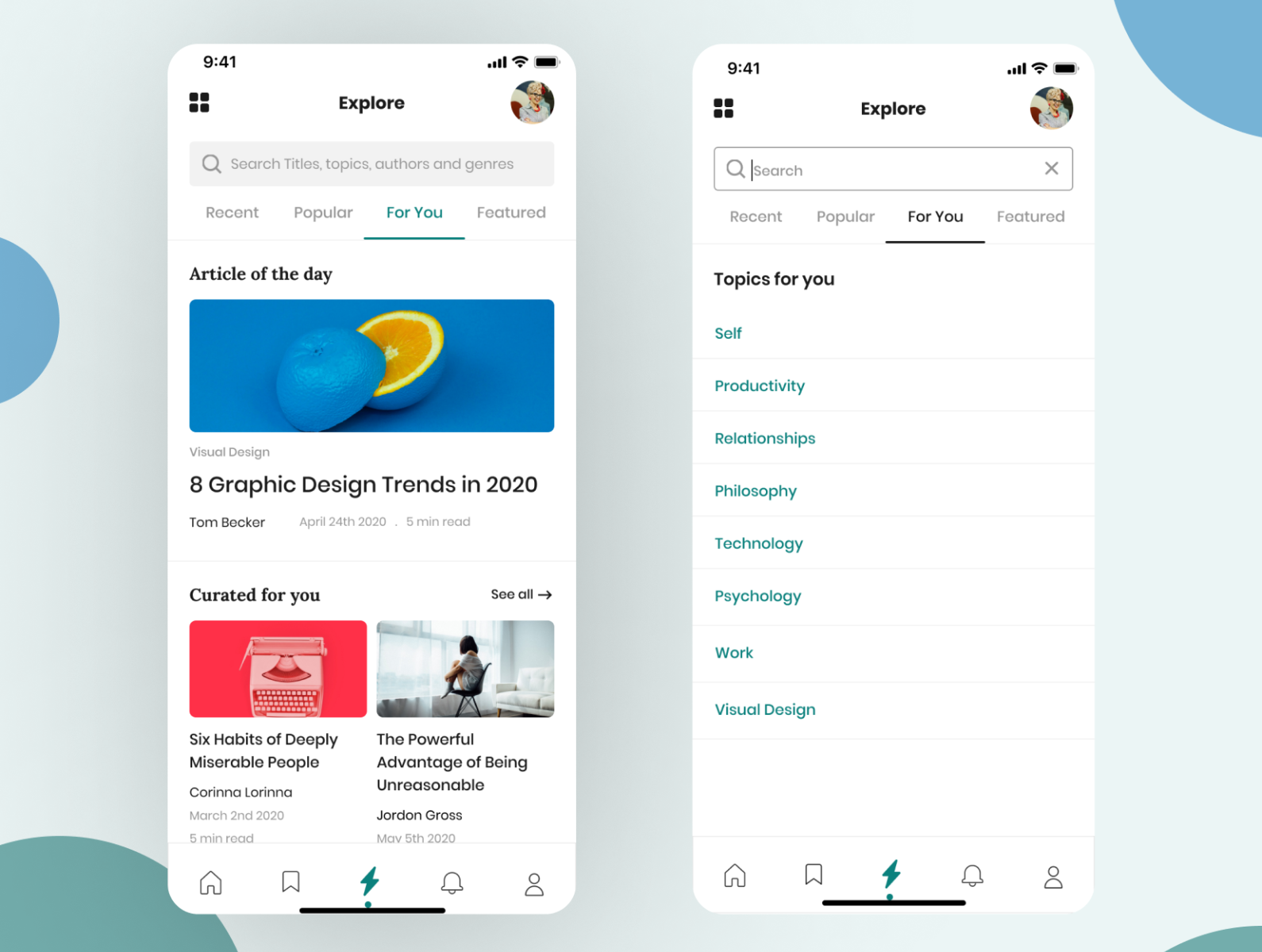 Blog Reading App by Tanya Narang on Dribbble