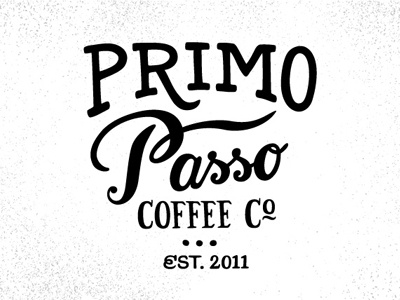 Primo Passo Coffee Co branding coffee handlettering lockup logo place type