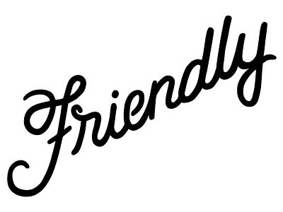 we are all friendly here custom friendly handdrawn handlettering lettering script type