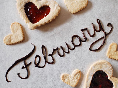 Craft Calendar / February calendar chocolate craft hand lettered handmade heart holiday love melted type valentines day