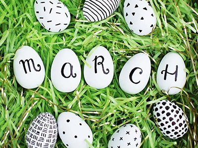 Craft Calendar / March calendar craft easter eggs handlettered handmade march painted