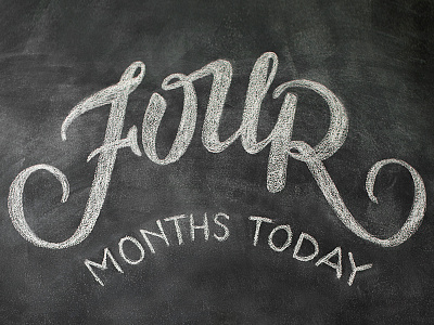 12 months in chalk / FOUR baby chalk chalkboard lettering letters milestone monthly numbers