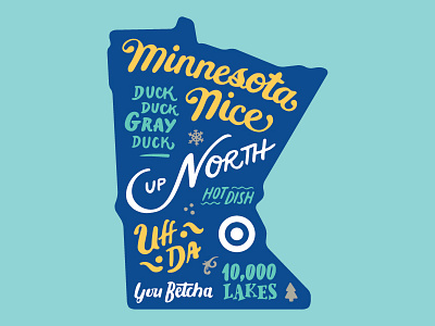 Minnesota gift card cold giftcard handlettering minnesota north type