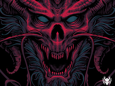 Devil (Collaboration with Bazzier Graphik) animals art artwork design dragon dragons illustration ilustrations monster skull