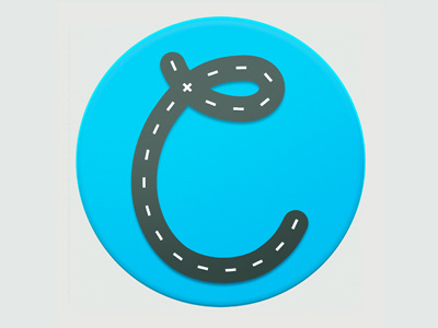 Co Pilot Icon app blue button c icon road