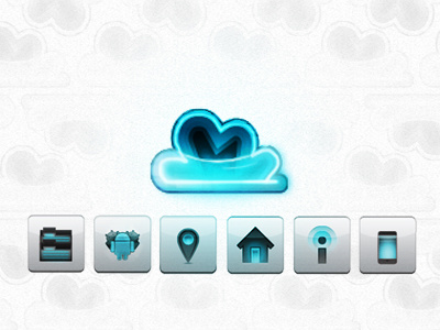 Cloud Icon android blue button cloud icon phone ui