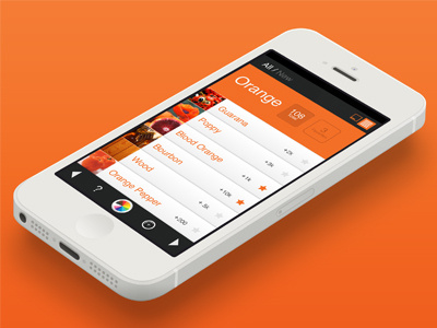 Color App app flat orange ui ux