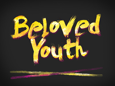 Beloved Youth Header black brush header music pink rough texture typography yellow