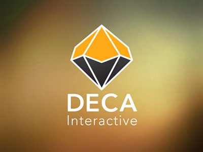 Deca Interactive diamond dice logo type yellow