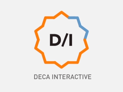 Deca Interactive - Logo animation blue gif logo orange pop