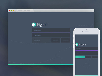 Pigeon Sign In design login pigeon responsive web