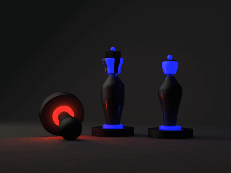 Tron Chess 3d black blue c4d chess gif glow red tron vs