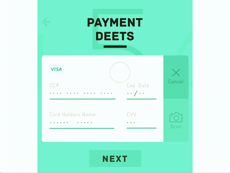 Day 002 - Credit Card Form 002 animated card credit dailyui form gif principle prototype ui