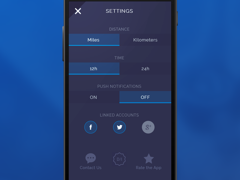 007 Settings screen settings app 007 dailyui