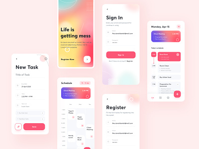 App - To Do List [ Complete Screen ] abstract card clean gradient ios list management app minimal minimalist mobile neat schedule to do list tools ui ui trends