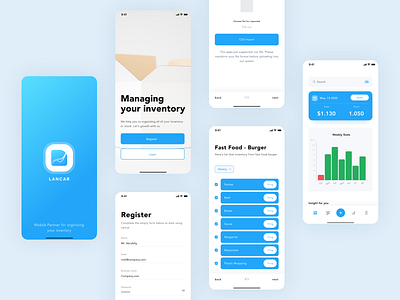 App - Inventory management application caha card chart clean graphic inventory inventory management inventory management software ios iphone list minimalis moden real time stock tools ui ui trends ux