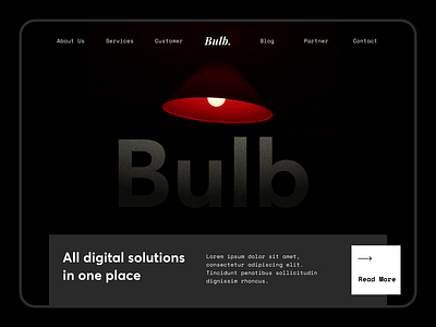 Website - Bulb Digital Agency bulb clean customer digital hero lamp landing page layout section typography ui ux web design website