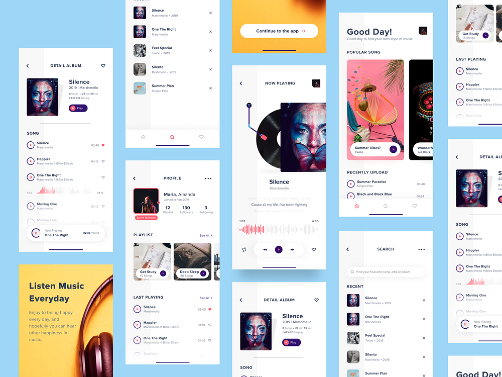 App - Music Player [ Complete Screen ] by Annisha Firdausy on Dribbble