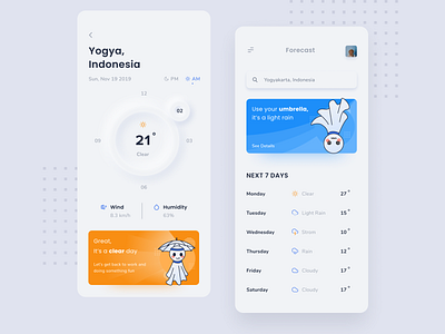 App - Weather android app app design application caha clean design forecast illustration ios iphone rain sun ui ux weather weather app weather forecast weekly