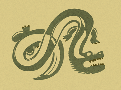 Monday Madness - 𝕀ℕ𝔽𝕀ℕ𝕀𝕋𝕐 𝔾𝔸𝕋𝕆ℝ 2d alligator animal crocodile doodle gator infinity ipad nature procreate simple sketch swamp swirl symbol teeth tribal