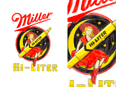 Monday Madness - ᗰIᒪᒪEᖇ ᕼI-ᒪITEᖇ ad advertisement alcohol beer branding design highlife highlight illustrator life miller poster procreate type typography vintage