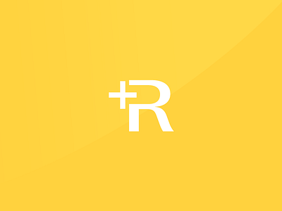 R Plus Mark Exploration energy fitness logo mark plus r sports technology type yellow