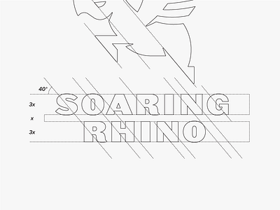 Soaring Rhino Wordmark Detail brand development branding icon logo mark rhino wings