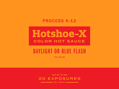 Hotshoe-X Hot Sauce- Concept Exploration 2 analog branding camera film hot kodak roll sauce typography vintage