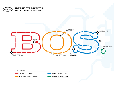 Monday Madness Week 19 - Colt boston bus city map massachusetts navigation route subway travel typography